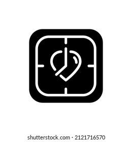 clock love icon logo line style vector