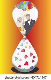Clock love Vector illustration