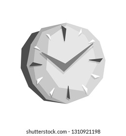 Clock in low poly style - time deadline vector conceptual icon