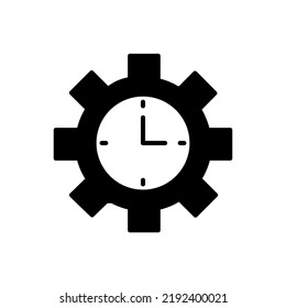 clock machinery, time management icon vector