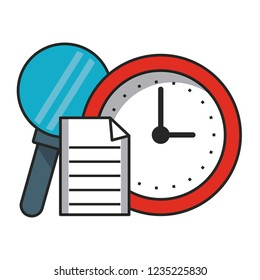 Clock with magnifying glass and timer