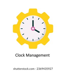 Clock Management  vector Flat Icon Design illustration. Symbol on White background EPS 10 File