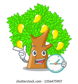 With clock mango tree in the cartoon shape