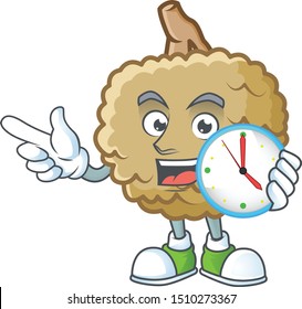 With clock marolo character mascot on white background