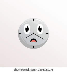 clock mascot expressions design vector