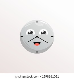 clock mascot expressions design vector