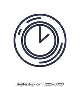Reloj para medir el tiempo monocromo vector de icono