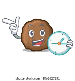 Clock meatball character cartoon style