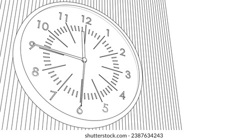 clock mechanical 3d rendering sketch