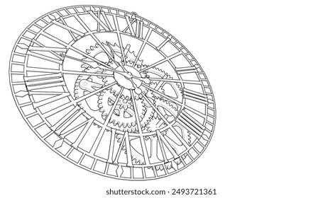 clock mechanism symbol 3d illustration