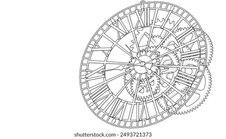 clock mechanism symbol 3d illustration