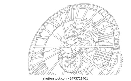 clock mechanism symbol 3d illustration