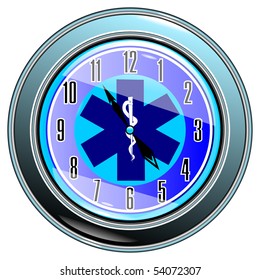 clock with medical sign vector eps10