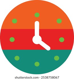 Uhr um Mitternacht.gestreifte Vintage-Vektorgrafik T-Shirt-Design