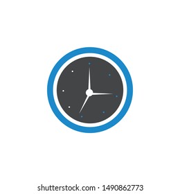 Clock minimal solid icon vector 