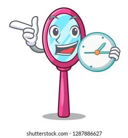 With clock mirror isolated with on the mascot