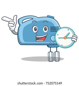 With clock mixer character cartoon style