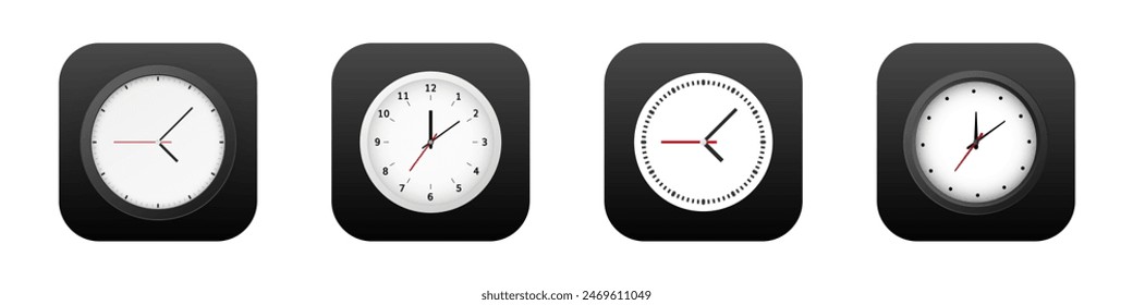 Clock mobile app 3d modern icon.Timer and time new style phone application icon