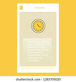 Clock  mobile vertical banner design design. Vector