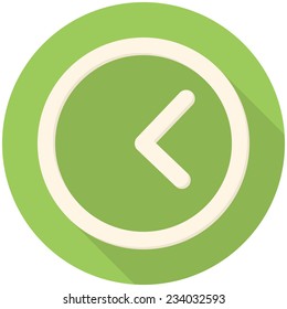 Clock, modern flat icon with long shadow