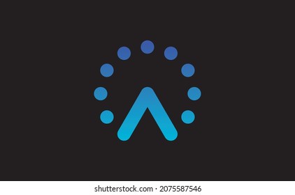 Clock Modern Logo Blue Dark Background