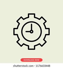 Clock modern vector style. Hour icon concept. Time icon for web and app.