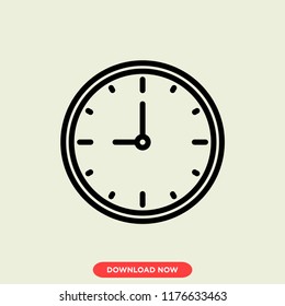 Clock modern vector style. Hour icon concept. Time icon for web and app.