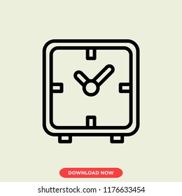 Clock modern vector style. Clock time hour icon concept.