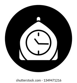 the clock monogram icon is white and black