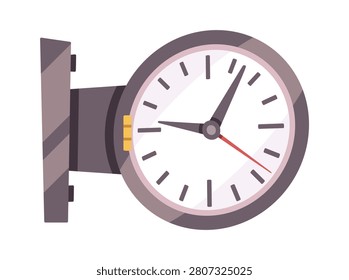 Clock Mounted On Wall Bracket Cartoon