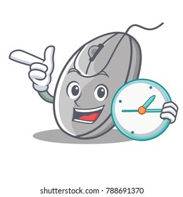 With clock mouse character cartoon style