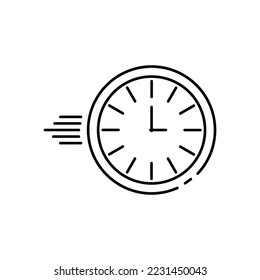 Symbol für Uhrenbewegung. Zeit Uhr. Terminkonzept. Vektorgrafik. Stockbild. 