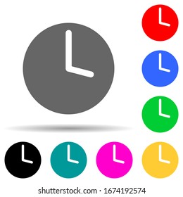 clock multi color style icon. Simple thin line, outline vector of web icons for ui and ux, website or mobile application