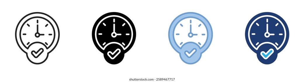 Clock multi style. Simple illustration icon set.