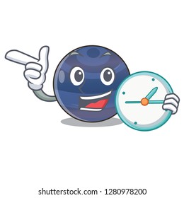 With clock neptune planet the isolated with mascot