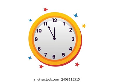 Clock New Year Sticker Design