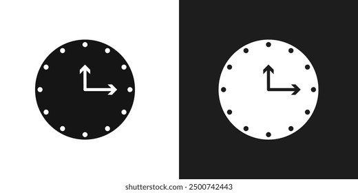 Clock nine icon line art vector