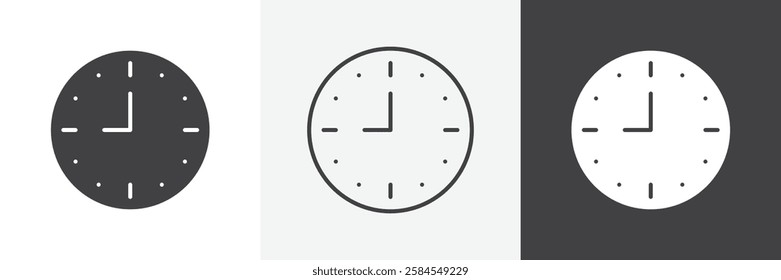 Clock nine icons graphics pack vectors.