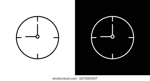Clock nine icons, vector best stroke icon EPS