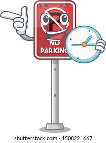 With clock no parking isolated in the mascot
