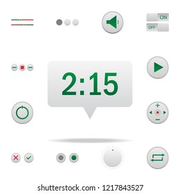 clock notification colored icon. Elements of music player in badge style icons. Simple icon for websites, web design, mobile app, info graphics