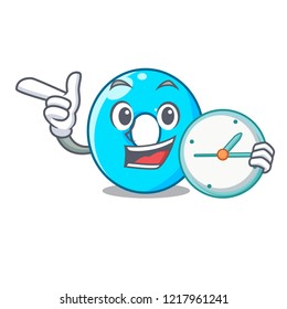 With clock the number zero on a cartoon