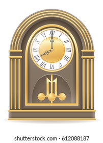 clock old retro icon stock vector illustration isolated on gray background