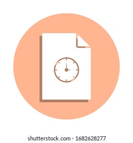 Reloj en el icono del identificador del documento. Glifo simple, vector plano de archivos e iconos de documentos para ui y ux, sitio web o aplicación móvil
