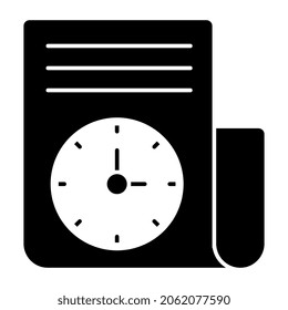 Clock on folded paper showing concept of project time