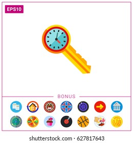 Clock on Key Icon