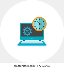 Clock on Laptop Icon