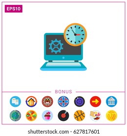 Clock on Laptop Icon