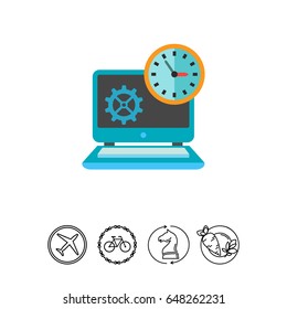 Clock on Laptop Icon