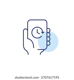 Horas de trabajo, fecha límite del proyecto y tiempo de pantalla del usuario. Icono de Vector de trazo perfecto y editable